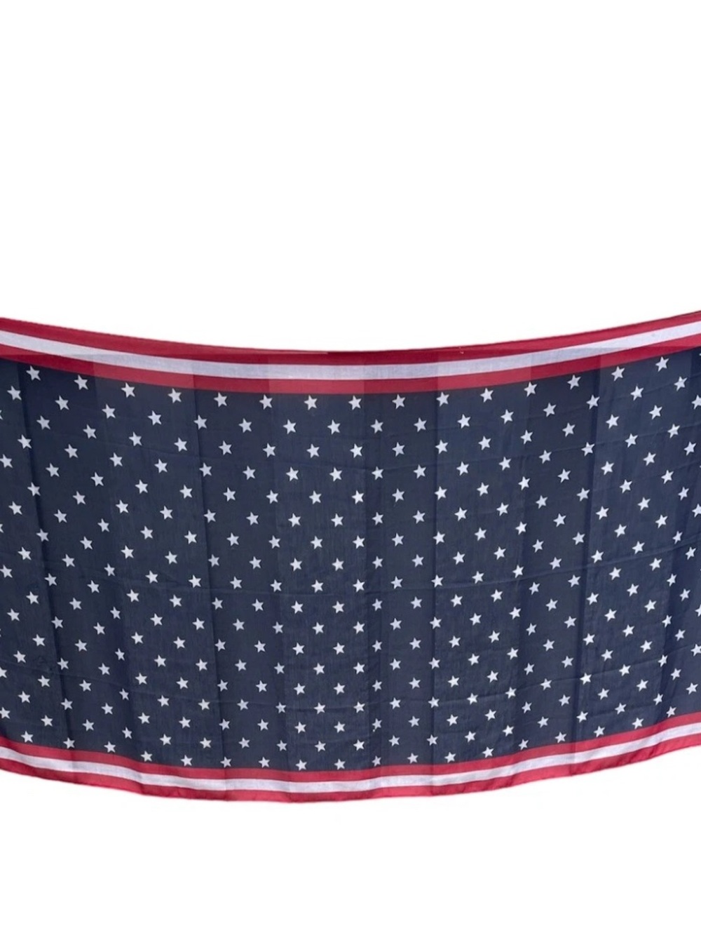 GANZ Navy Blue Stars Red Trim Patriotic Scarf